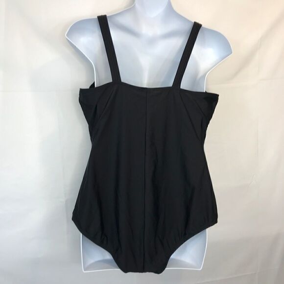 Swim 365 One Piece Swimsuit Black 24W - Picture 8 of 16
